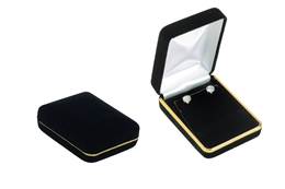 VELVET GOLD TRIM PENDANT OR EARRING BOX 27035-BX